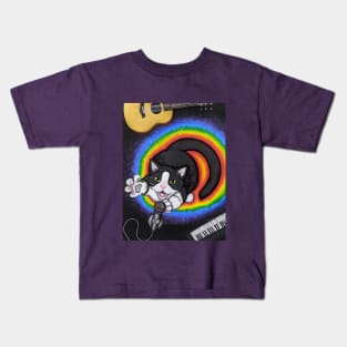 The Minstrel - Whimsical Cat Painting Kids T-Shirt